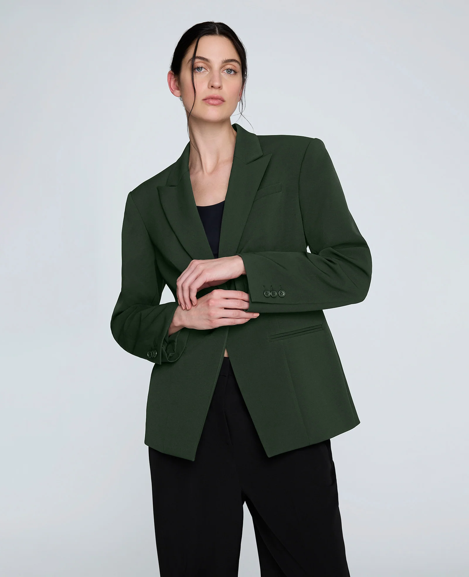 Slim One Button Jacket with Peak Lapel - Image 3