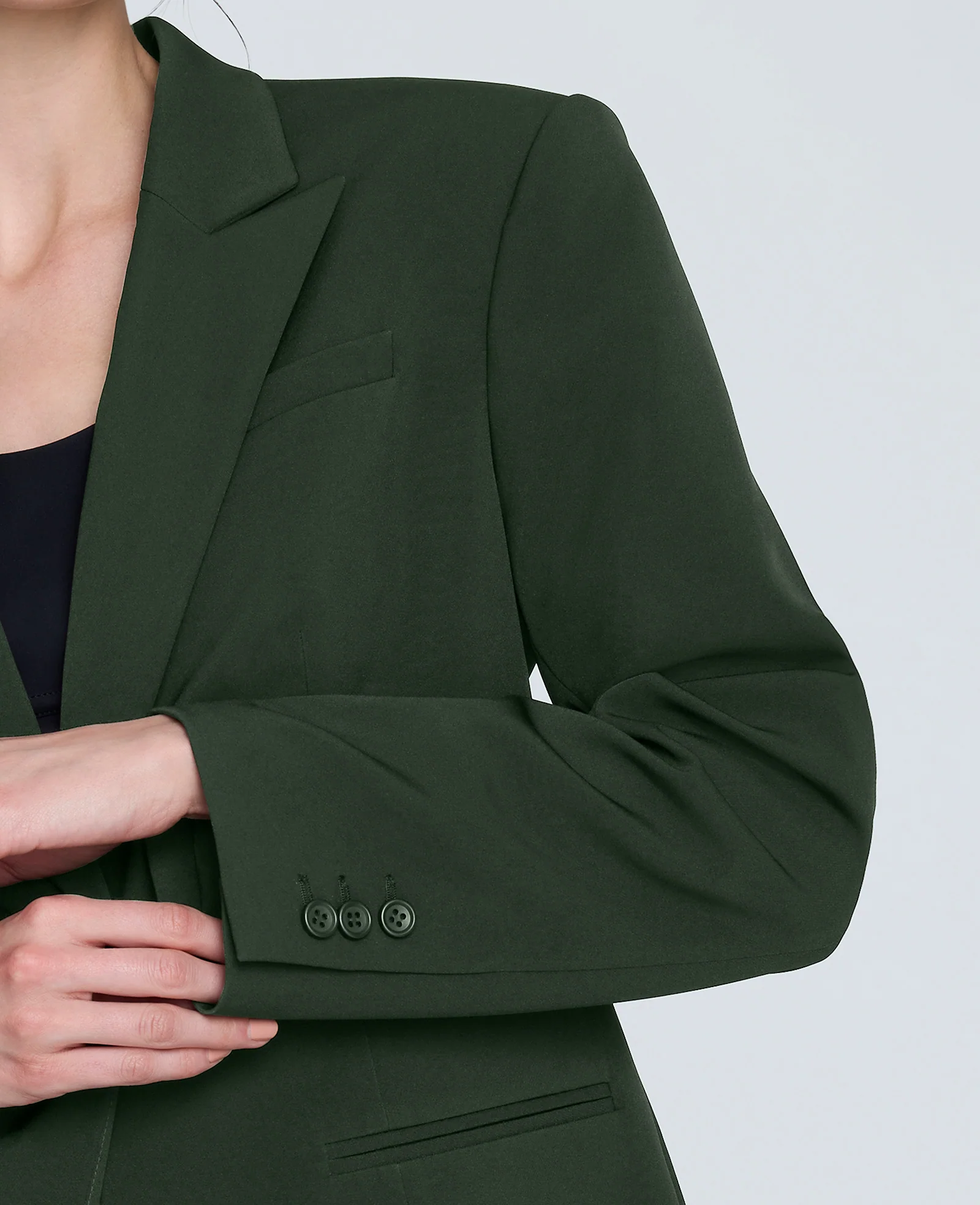 Slim One Button Jacket with Peak Lapel - Image 4
