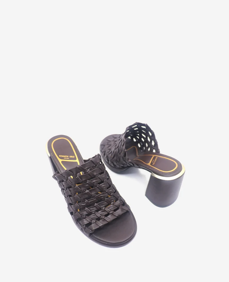 Solara Leather Woven Heel Sandal - Image 2