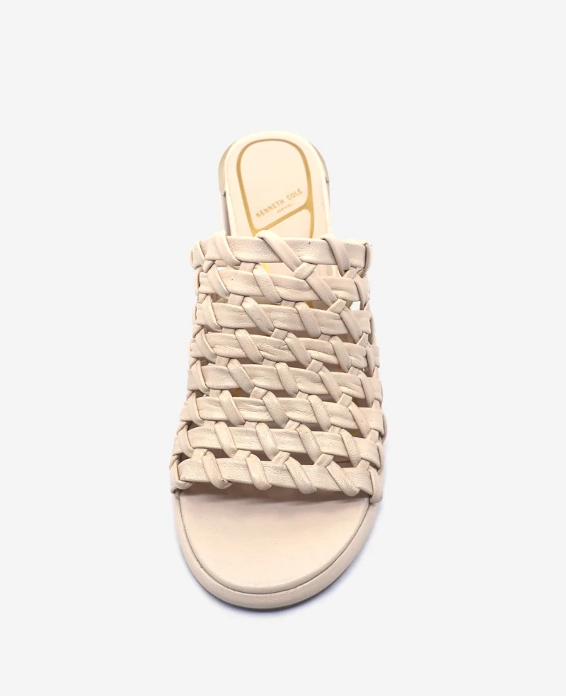 Solara Leather Woven Heel Sandal - Image 5