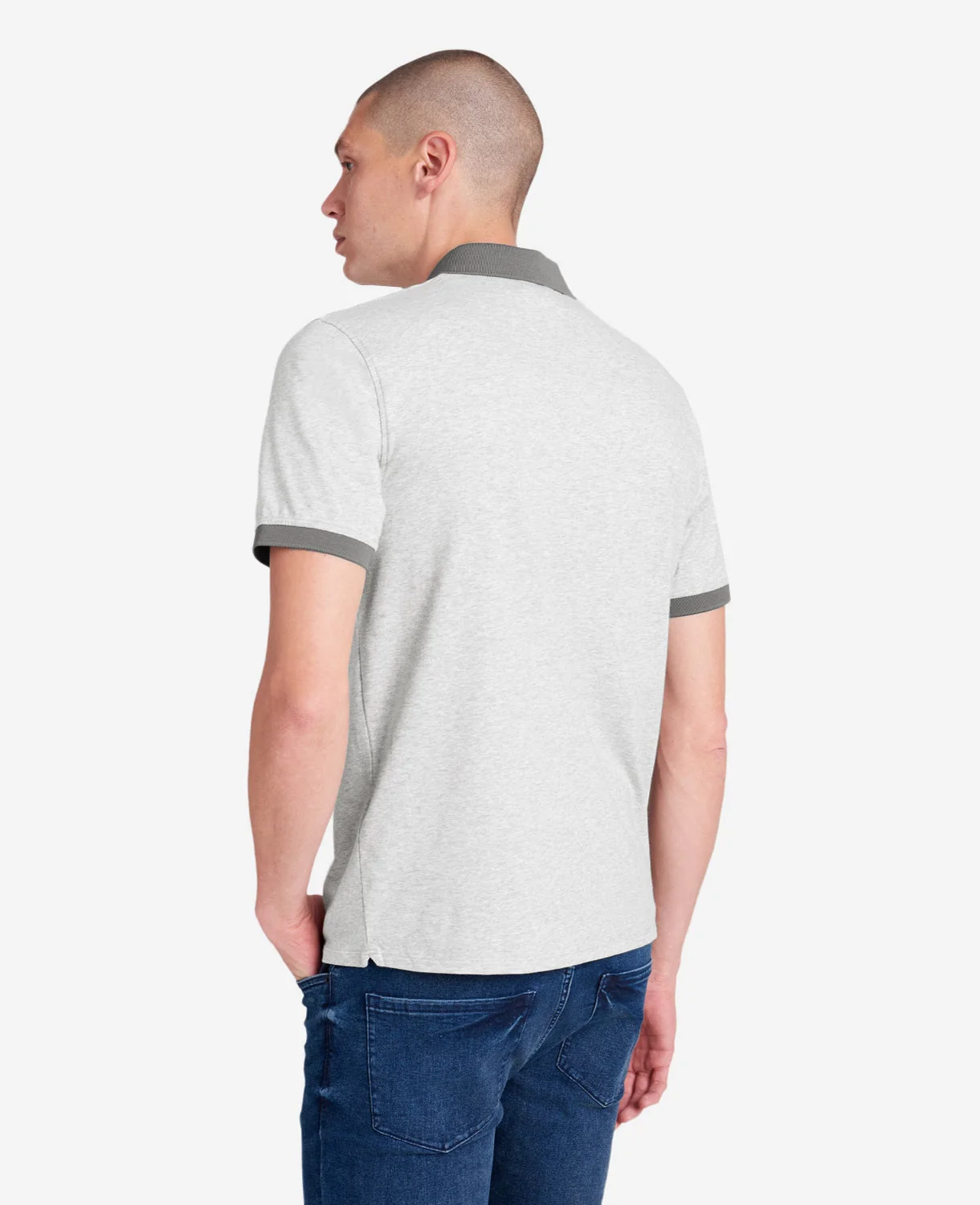 Colorblock Collar Solid Short Sleeve Polo - Image 3
