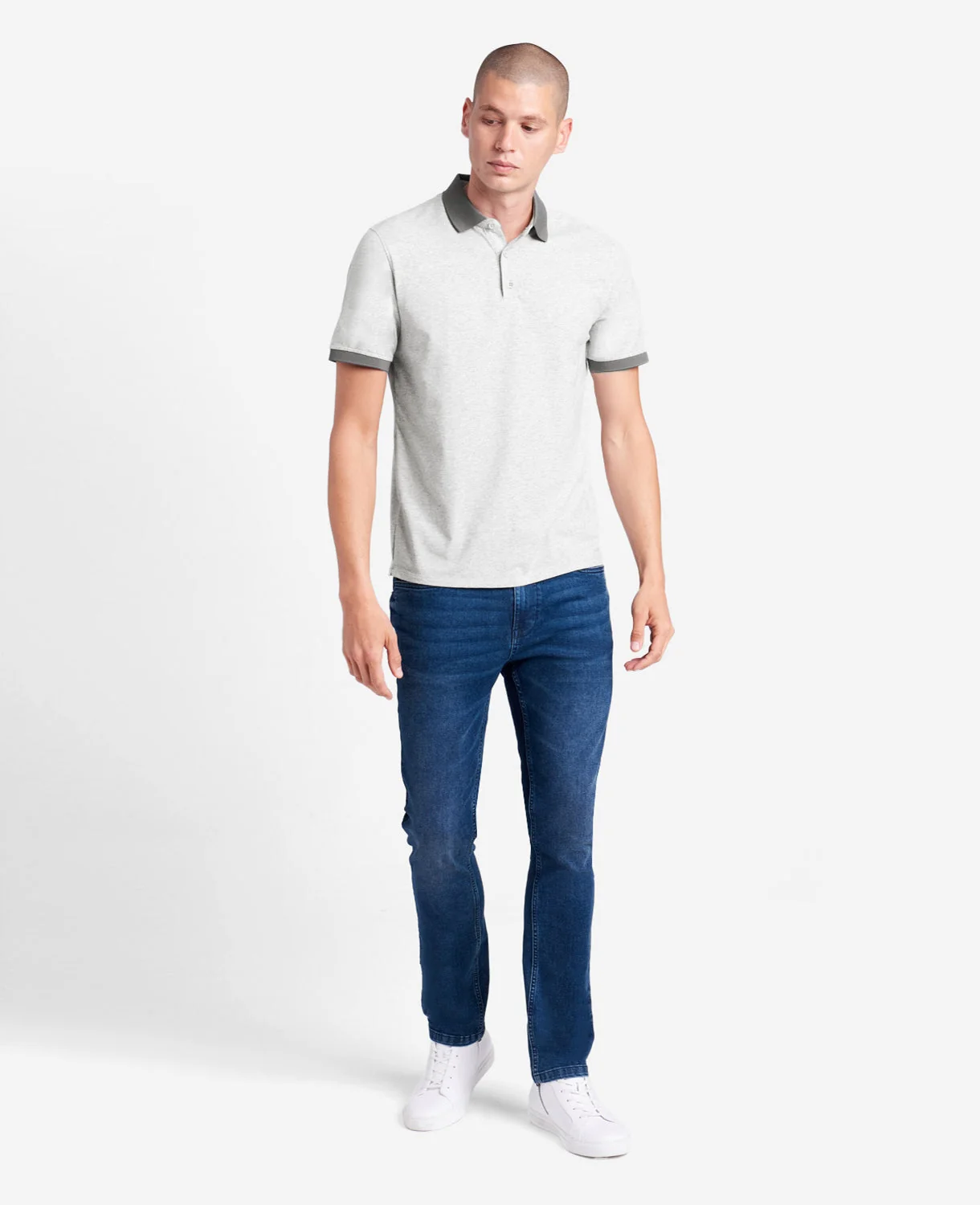 Colorblock Collar Solid Short Sleeve Polo - Image 4