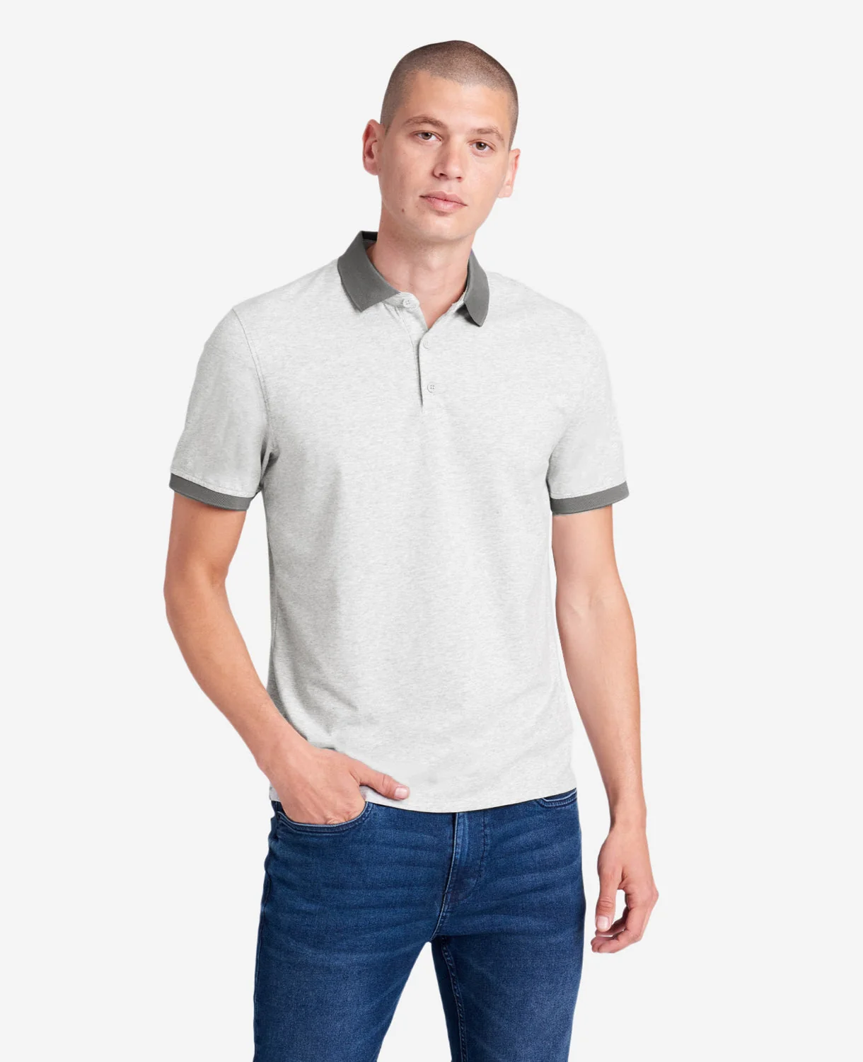 Colorblock Collar Solid Short Sleeve Polo - Image 5