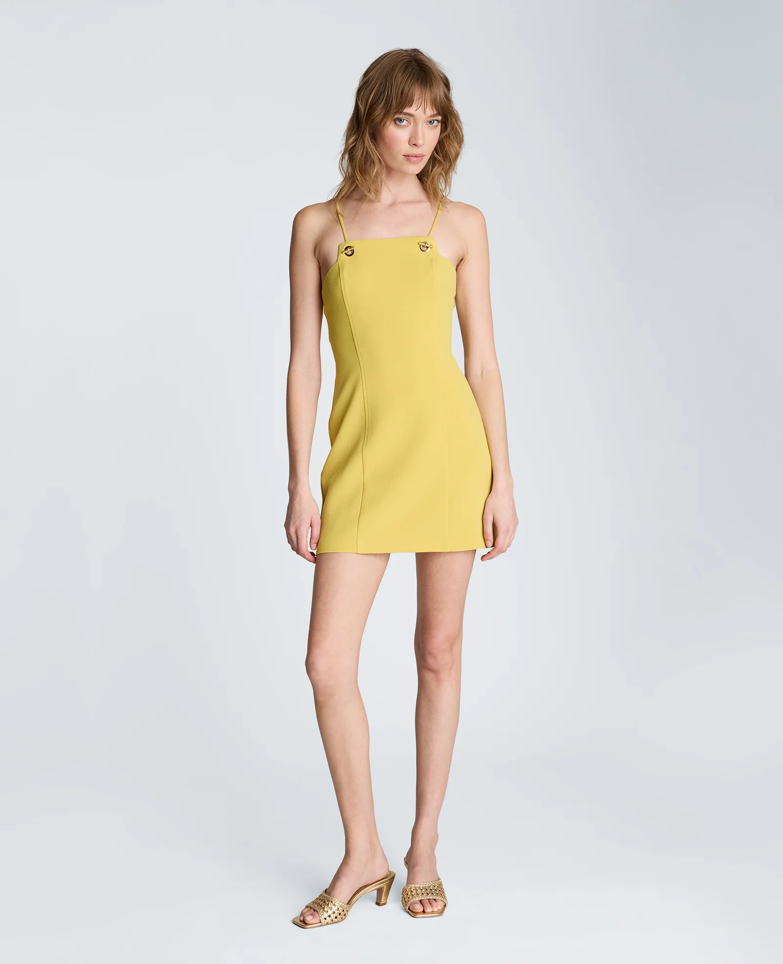 Square Neck Grommet Mini Dress - Image 3