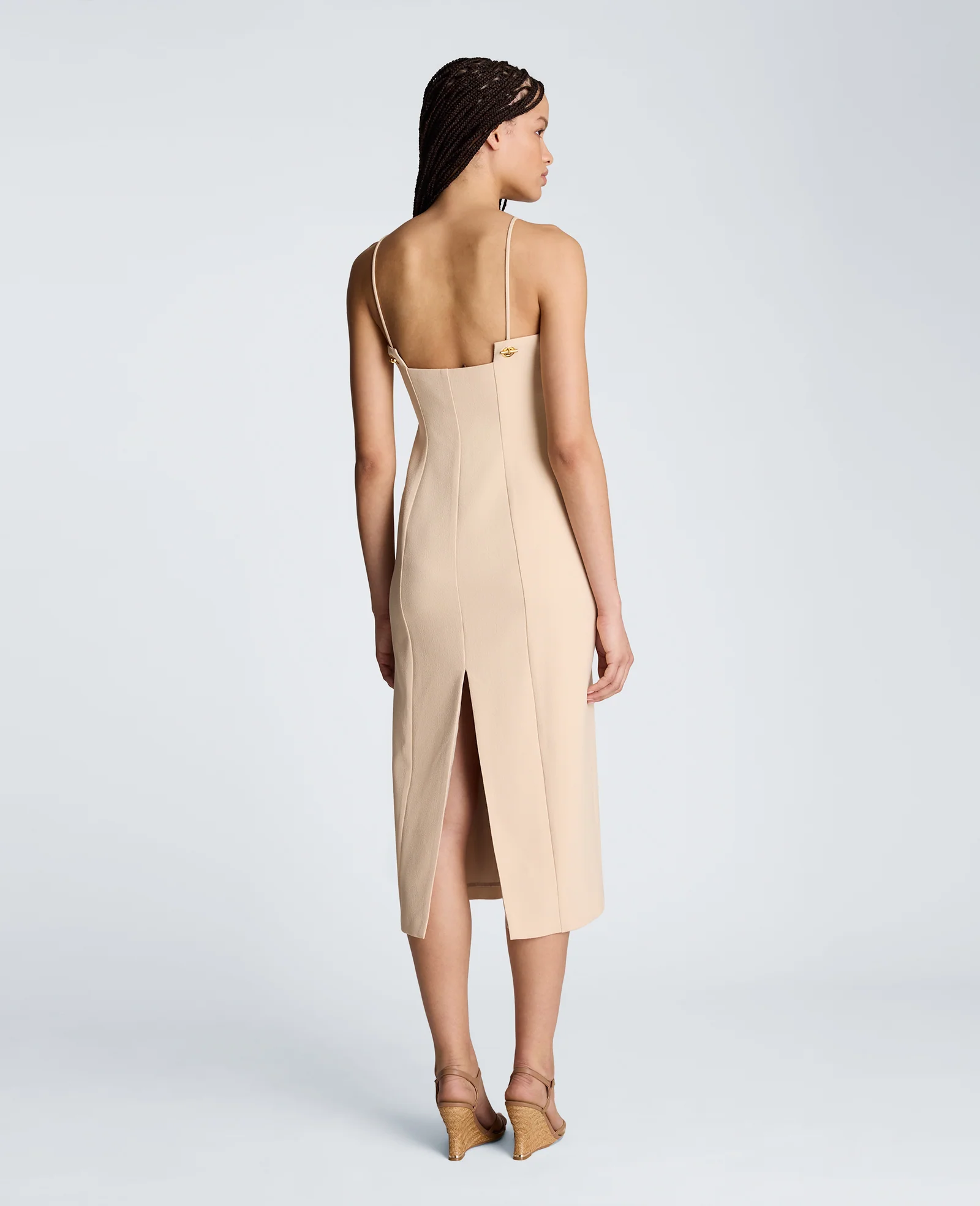 Square Neck Grommet Midi Dress - Image 2