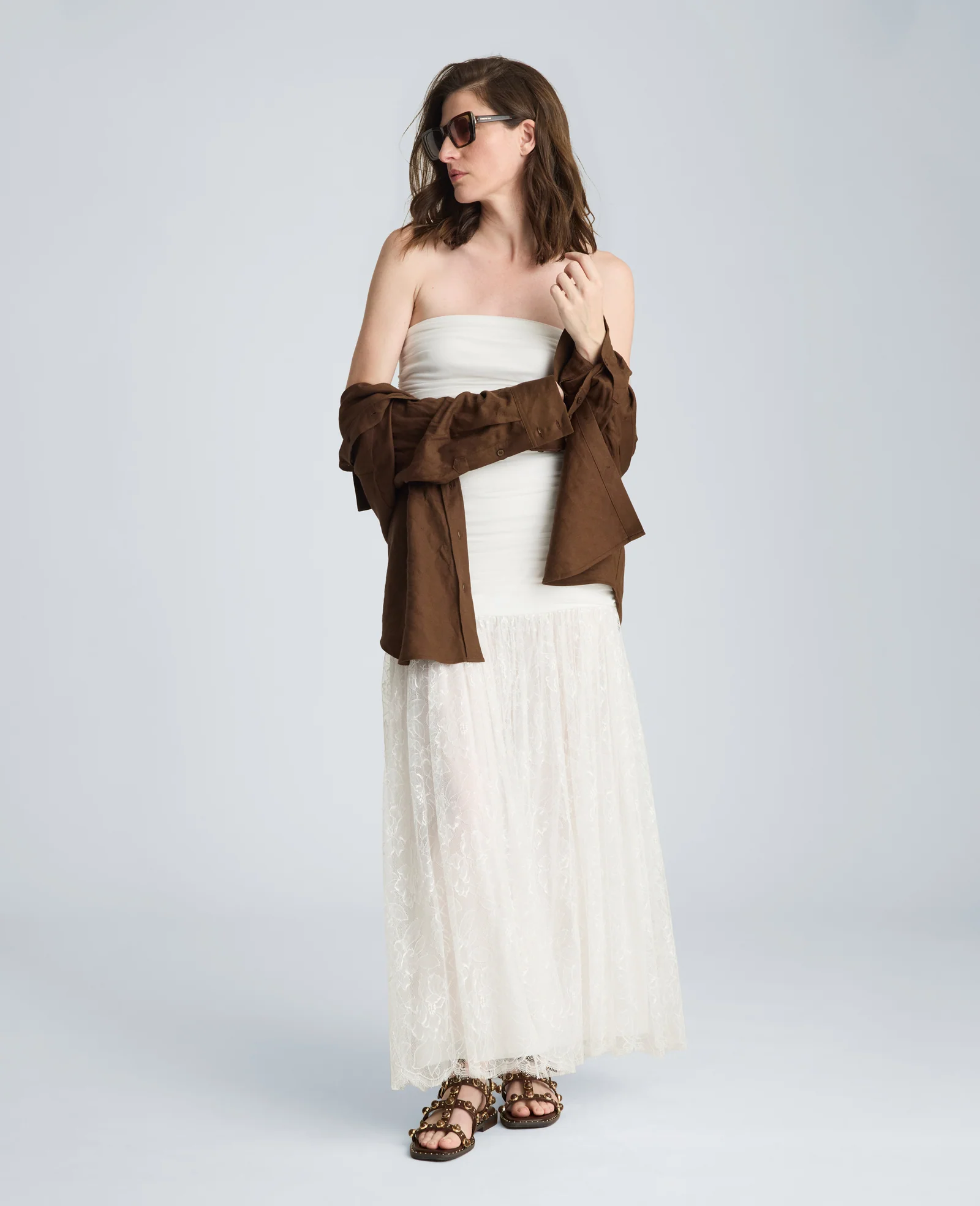 Strapless Mesh Maxi Dress - Image 4