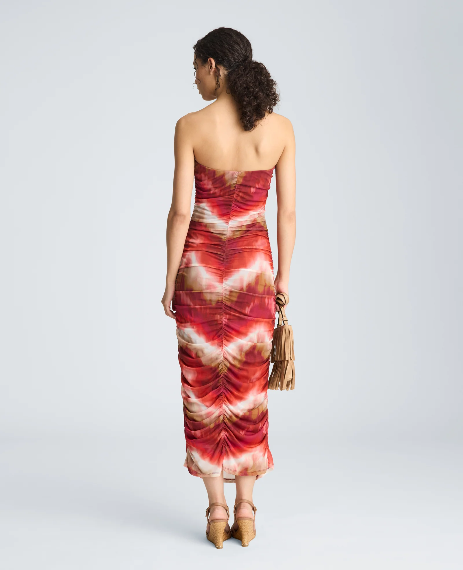 Strapless Ruched Midi Dress - Image 2