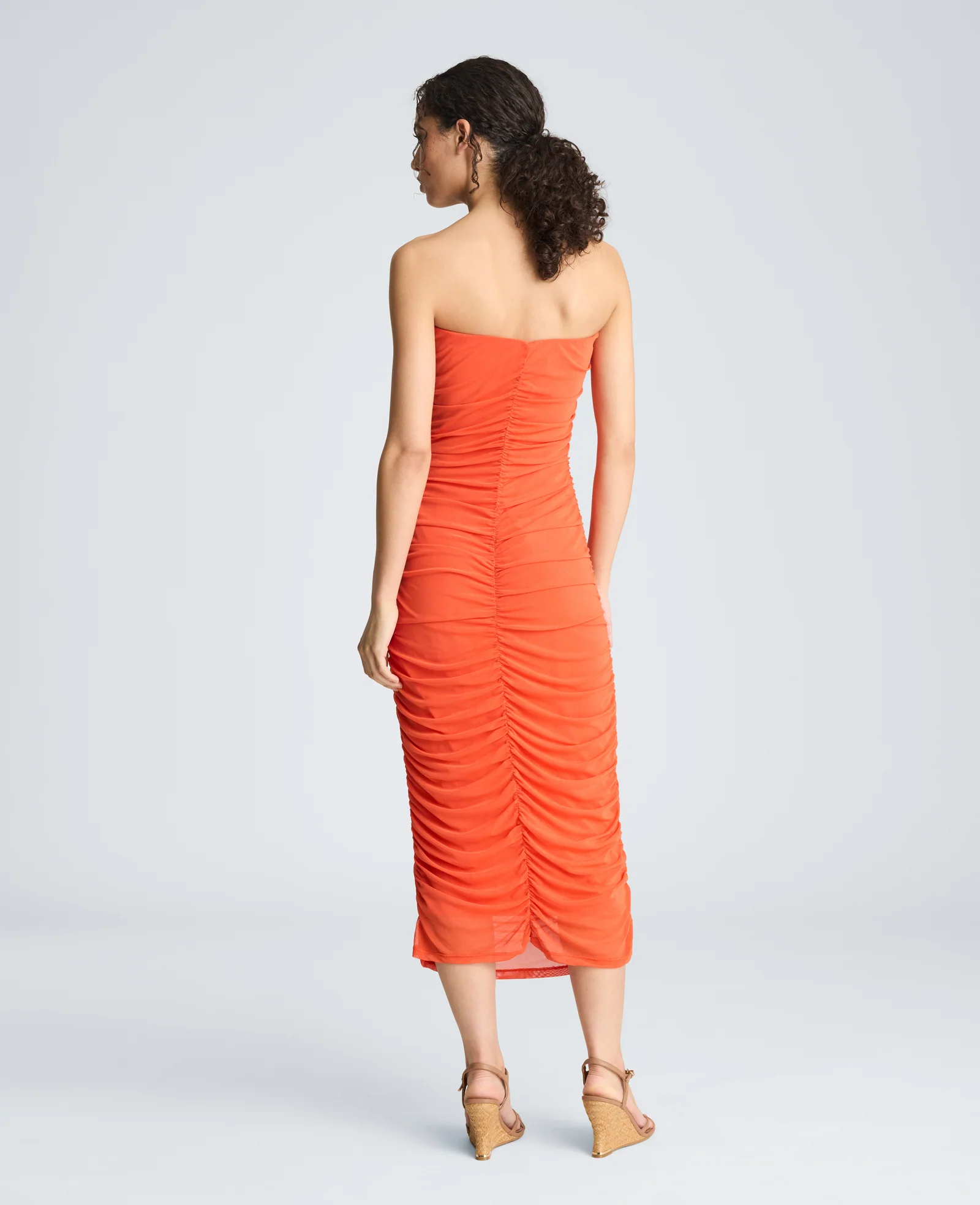 Strapless Ruched Midi Dress - Image 2