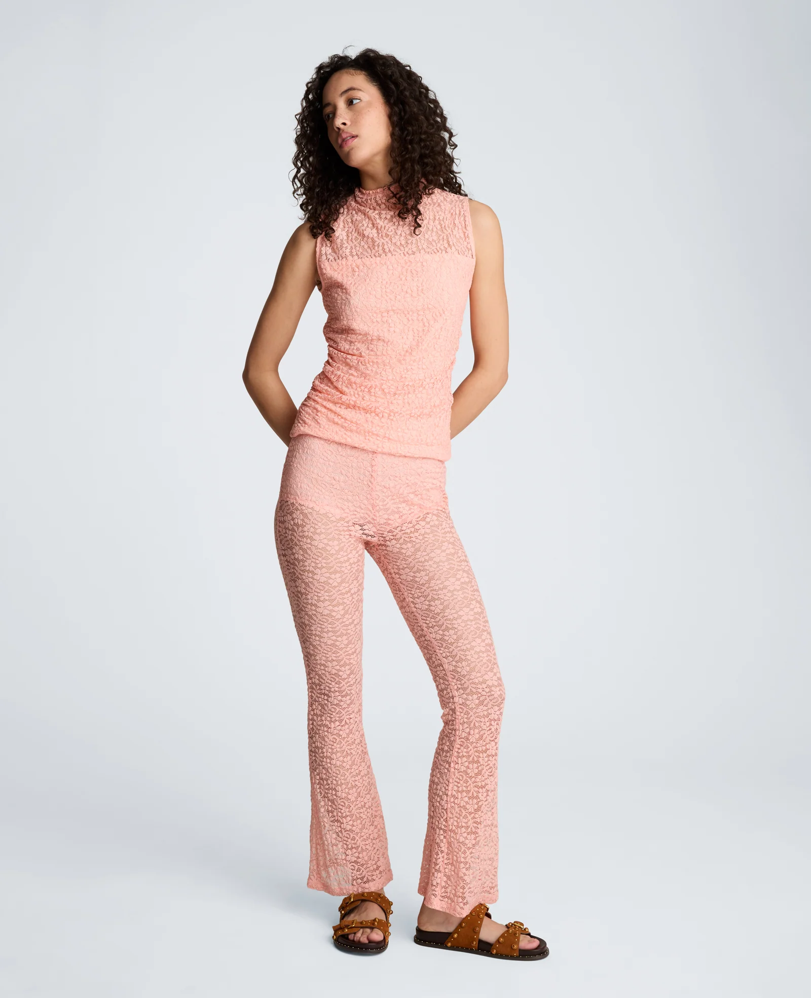 Stretch Lace Pull On Flare Pant with Inner Short - Image 4