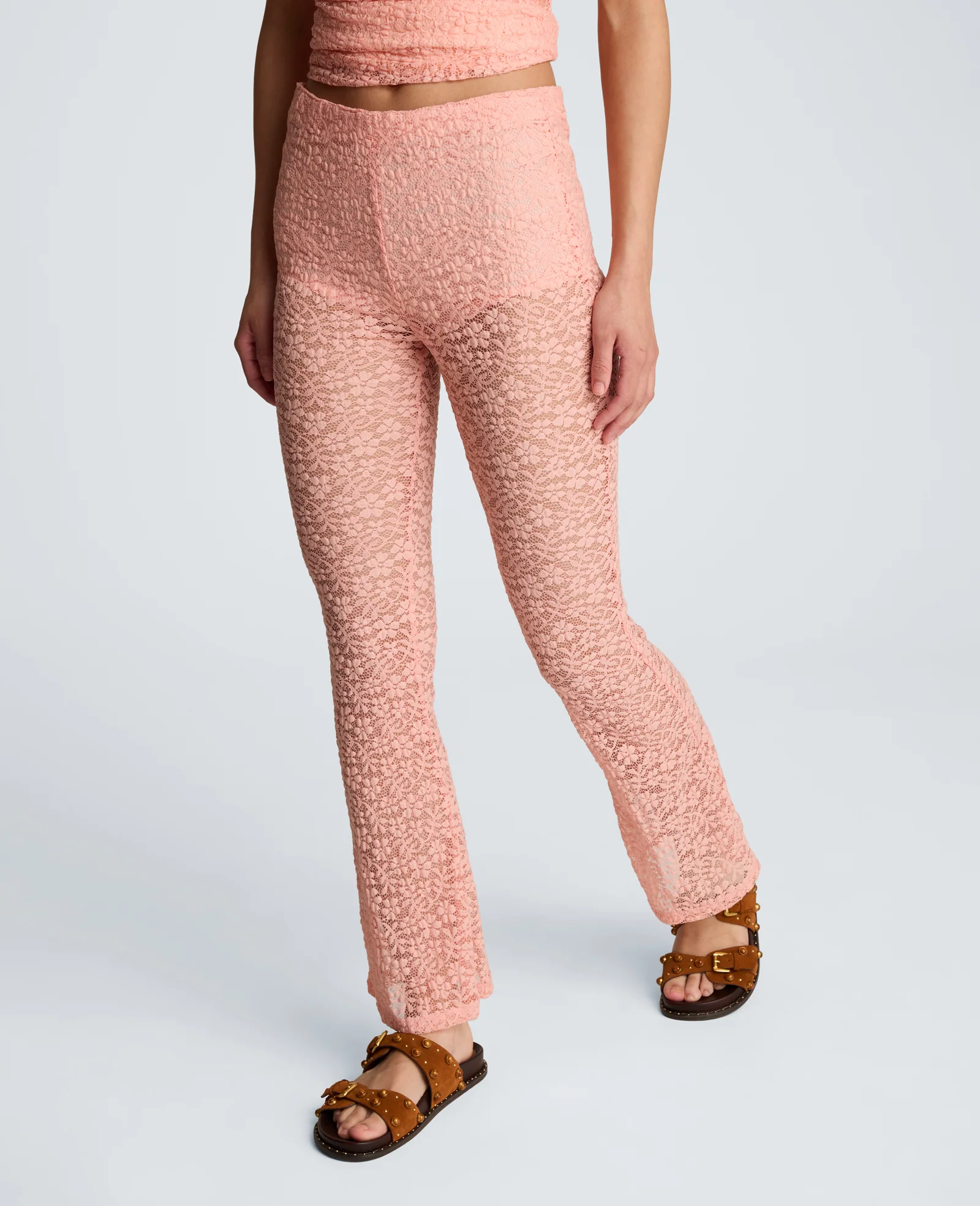 Stretch Lace Pull On Flare Pant with Inner Short - Image 5