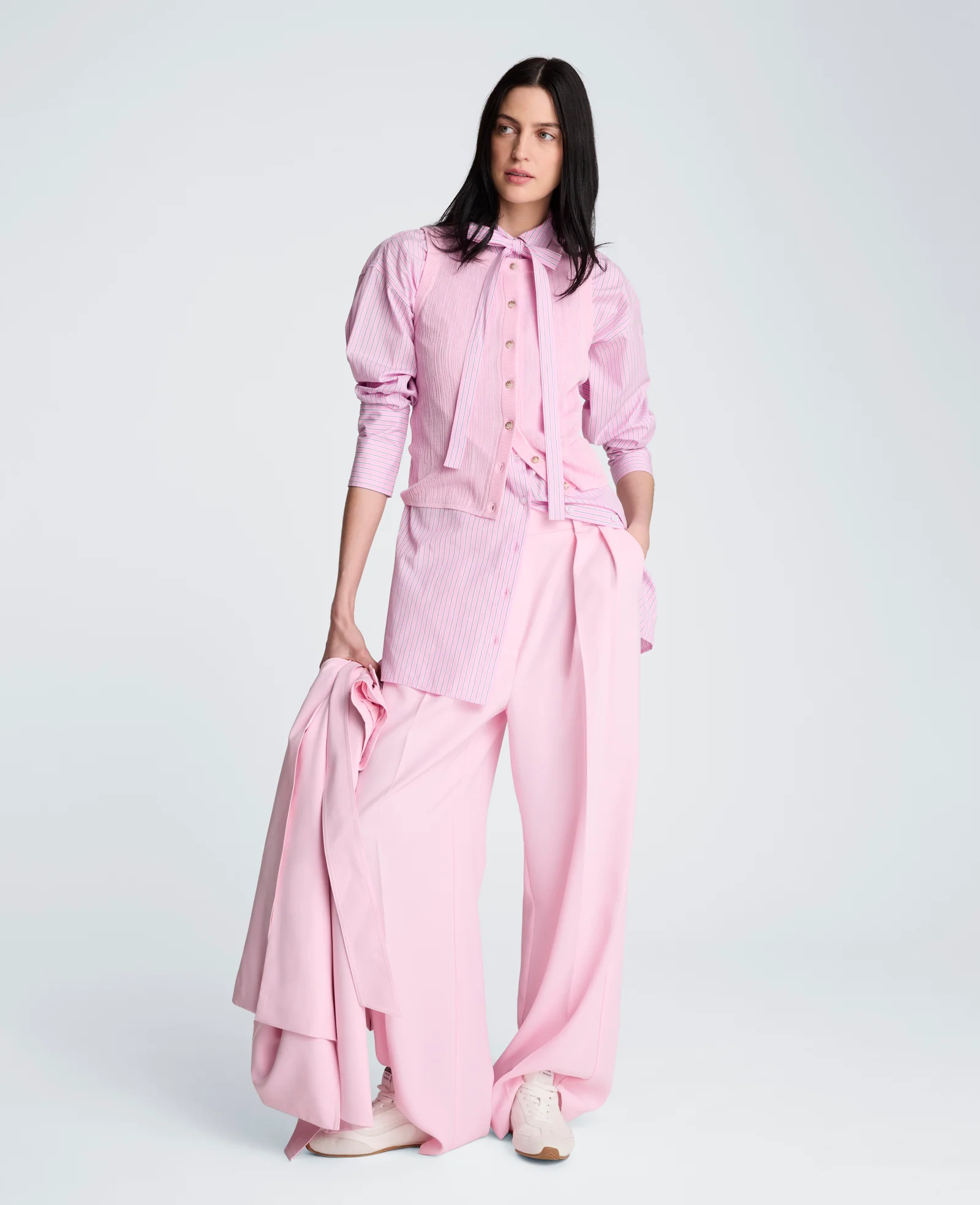 Striped Poplin Drop Shoulder Short Shirt Dress - Image 7