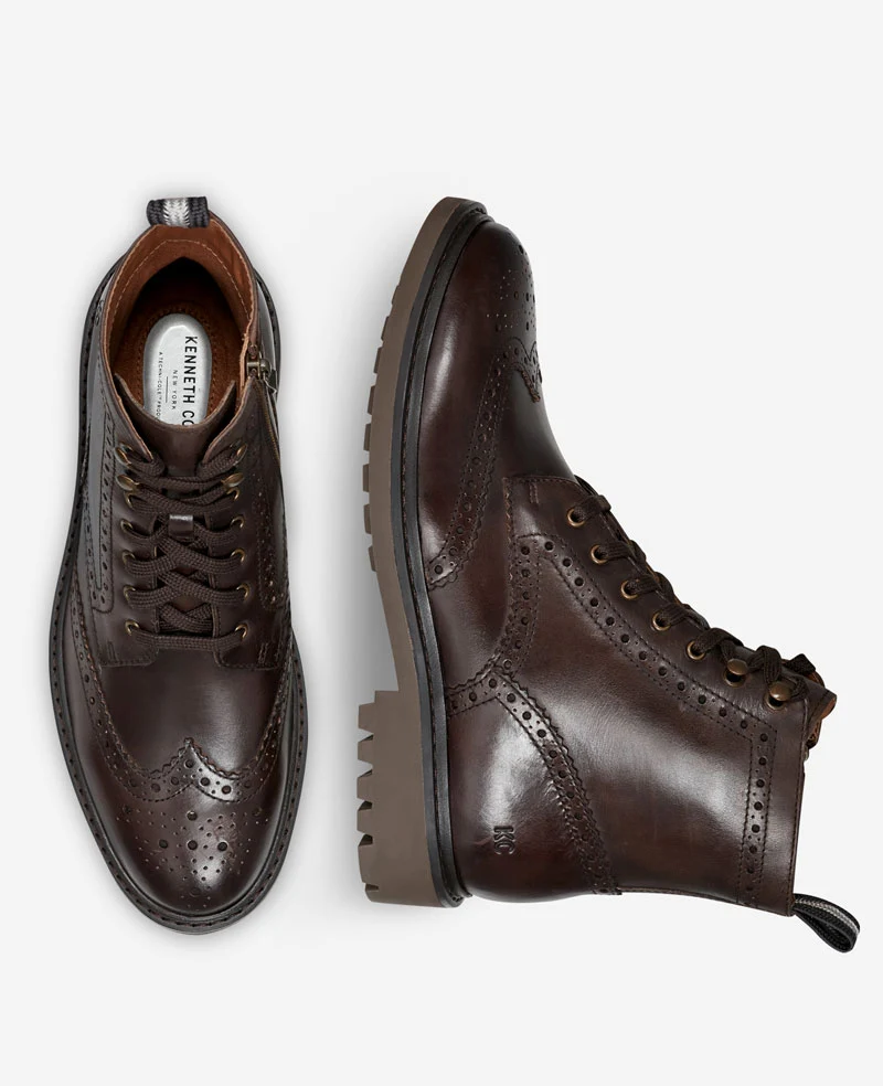 Todd Wingtip Lace Up Lug Sole Boot - Image 4