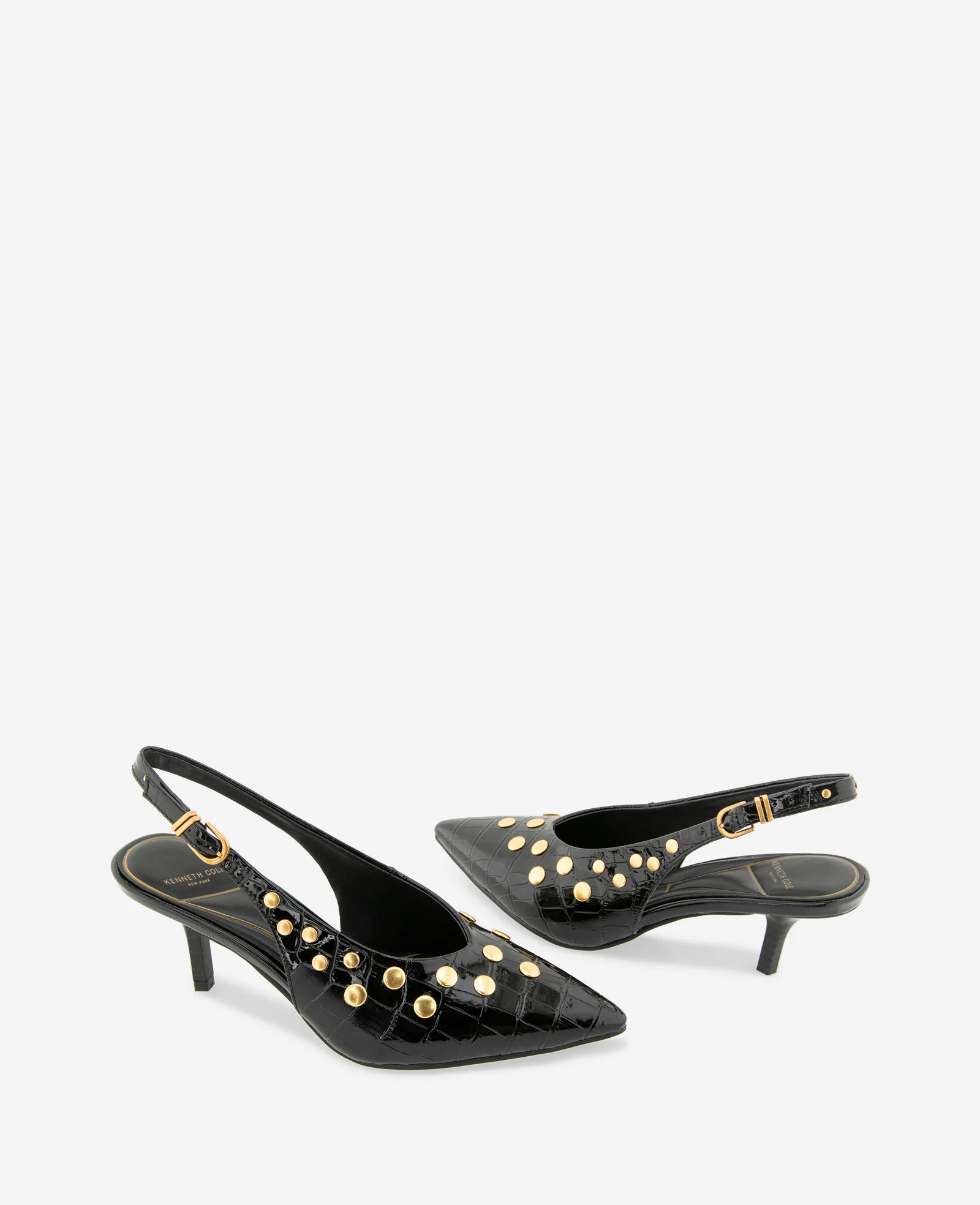Ulysses Croco Patent Stud Slingback - Image 2