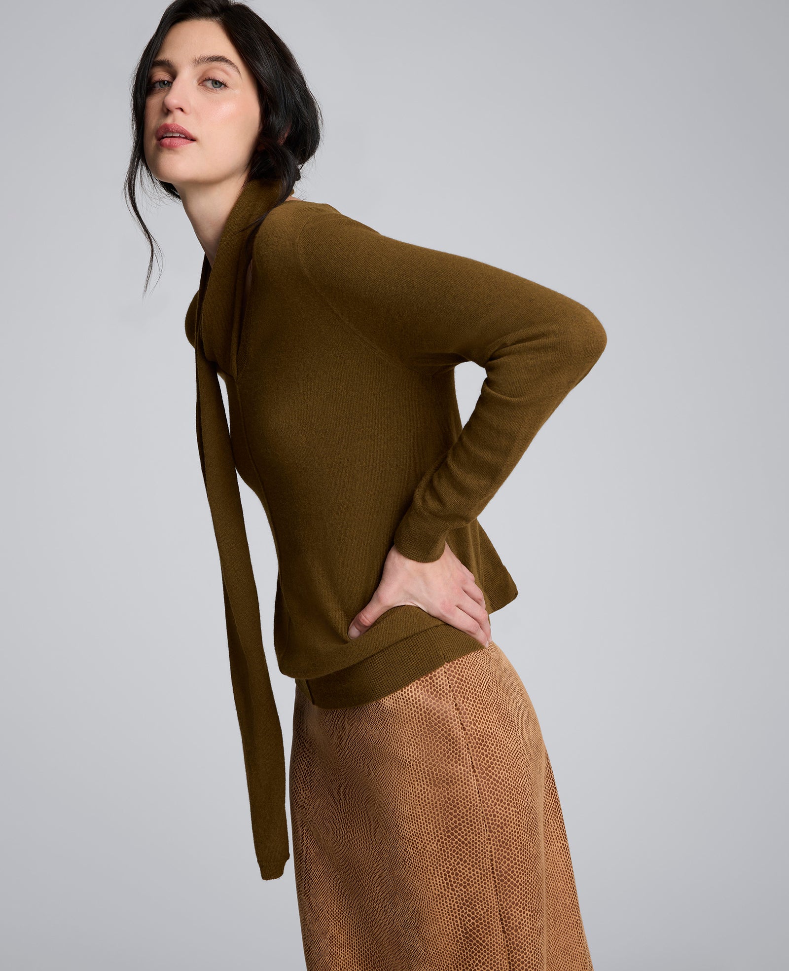 V-Neck Scarf Sweater - Image 2