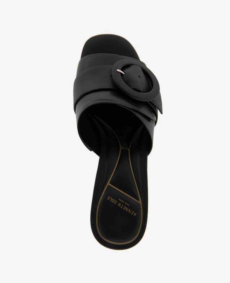 Valentina Leather Kitten Heel Slide Sandal - Image 4