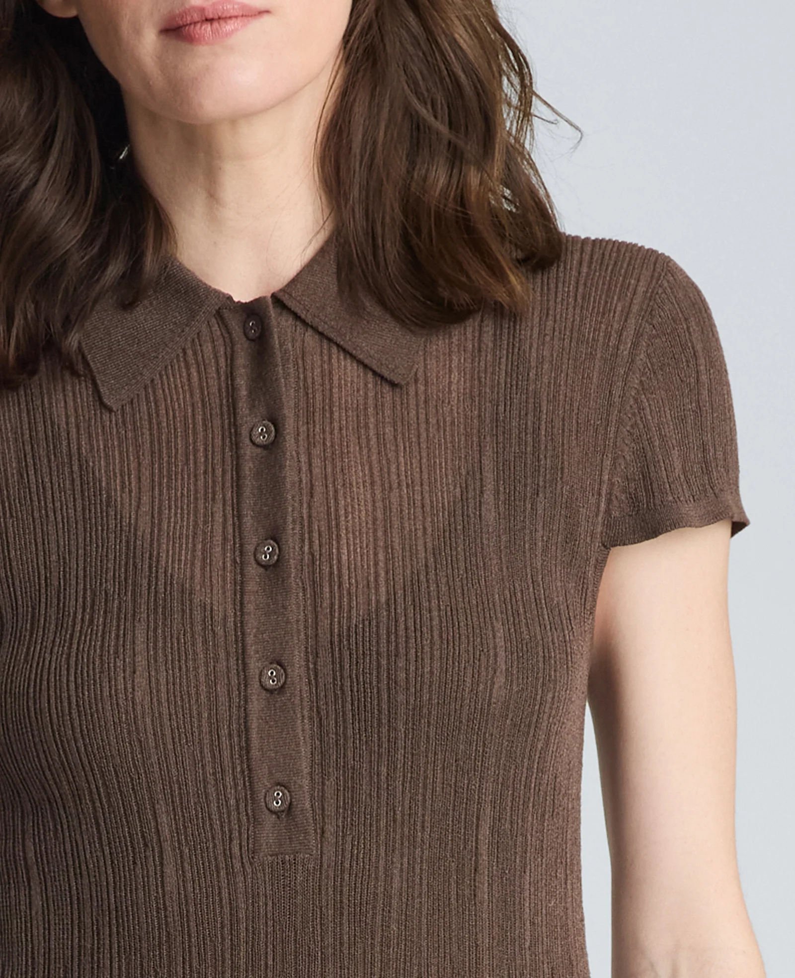 Varigated Polo Cap Sleeve Sweater Dress - Image 6