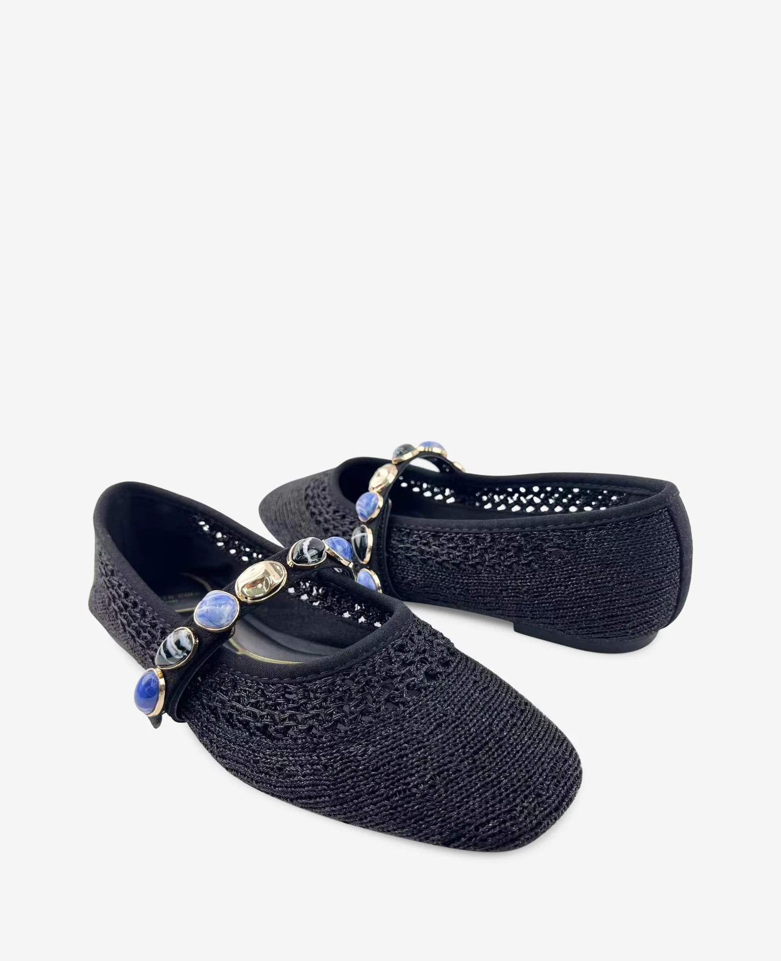 Zeta Woven Knit Stone Embellished Ballet Flat - Image 2