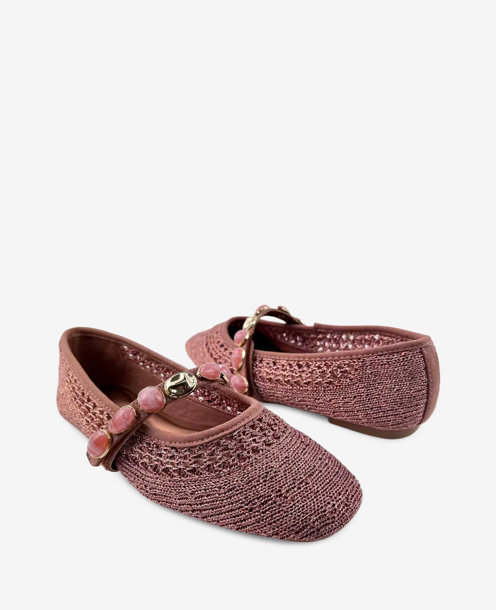Zeta Woven Knit Stone Embellished Ballet Flat - Image 2