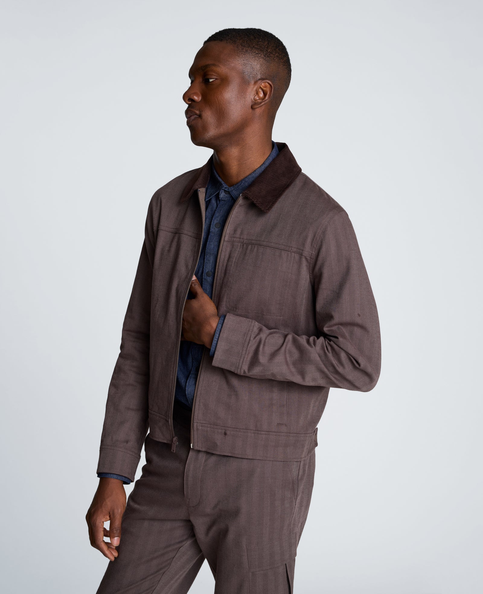 Zip Front Trucker With Contrast Collar - Image 3